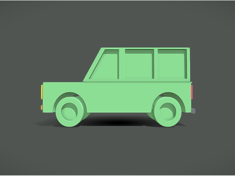 Cartoon Offroading SUV 3D Print Model