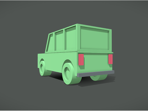 Cartoon Offroading SUV 3D Print Model