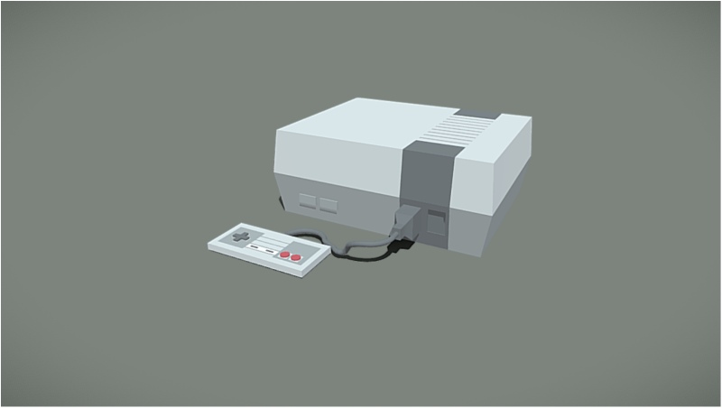 Retro Gaming Console 3D Model .c4d .max .obj .3ds .fbx .stl .blend 