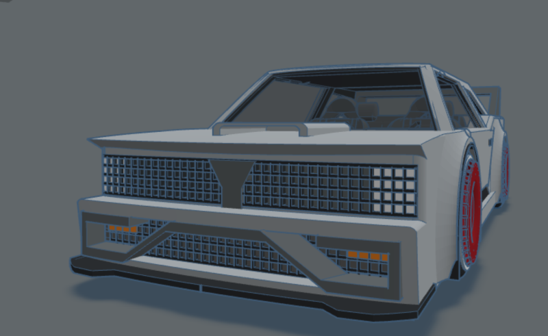 Retro-Futuristic Sports Car W- Interior Modello 3D .c4d .max .obj .3ds .fbx .stl .blend 