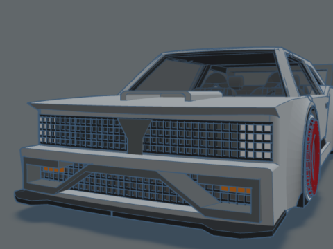 Retro-Futuristic Sports Car W- Interior 3D Model
