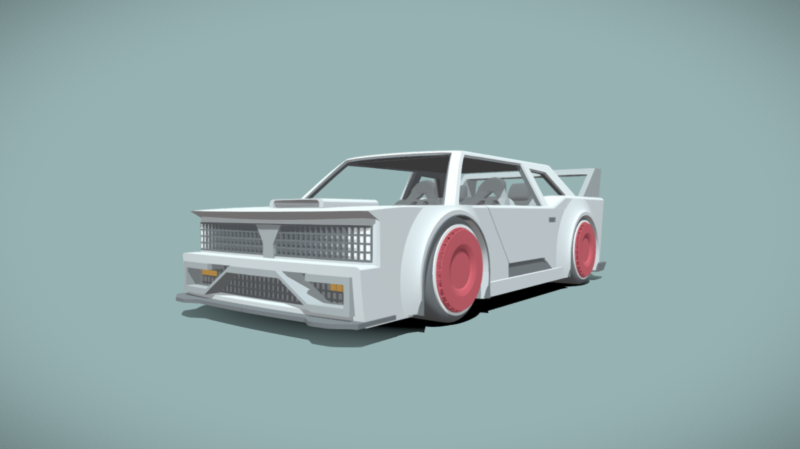 Retro-Futuristic Sports Car W- Interior Modèle 3D .c4d .max .obj .3ds .fbx .stl .blend