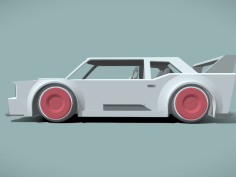 Retro-Futuristic Sports Car W- Interior Modèle 3D