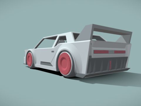 Retro-Futuristic Sports Car W- Interior Modèle 3D