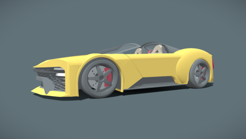 Modern Convertible Supercar LMRI Sprintwing Targa 3D 模型 .c4d .max .obj .3ds .fbx .stl .blend