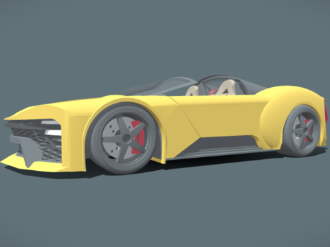 Modern Convertible Supercar LMRI Sprintwing Targa Modèle 3D