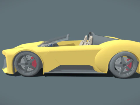 Modern Convertible Supercar LMRI Sprintwing Targa 3D Model