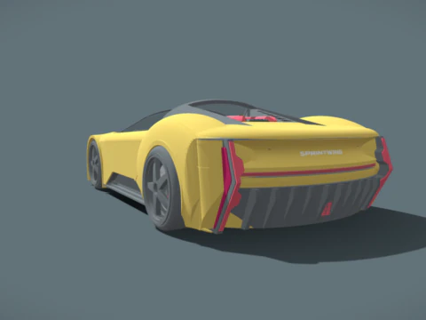 Modern Convertible Supercar LMRI Sprintwing Targa 3D Model