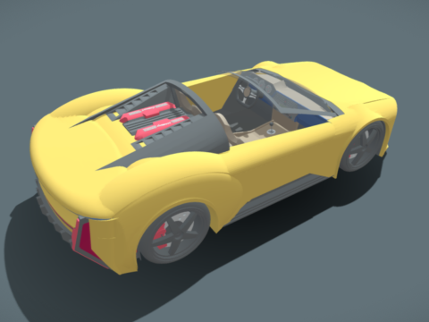 Modern Convertible Supercar LMRI Sprintwing Targa 3D 模型