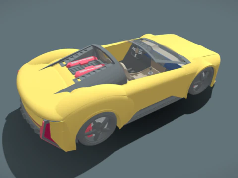 Modern Convertible Supercar LMRI Sprintwing Targa 3D Model
