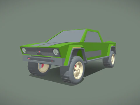 레트로 싱글 택시 트럭 3D 모델