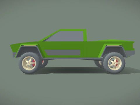 Retro Single Cab Truck 3D Model