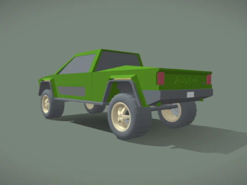 Retro Single Cab Truck 3D Model