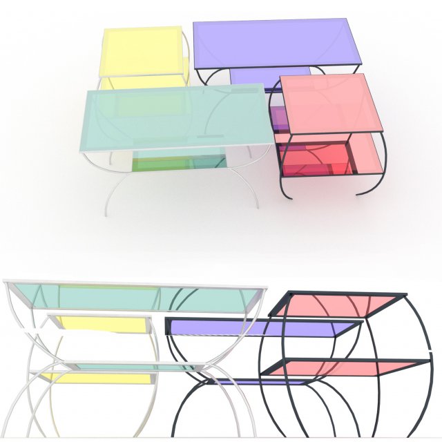 Coffe table 3D Model .c4d .max .obj .3ds .fbx .stl .blend 