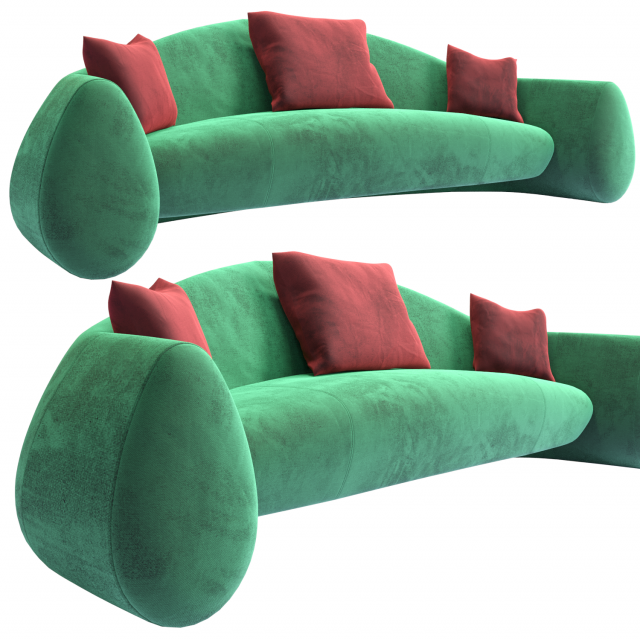 Loft sofa 3D Model .c4d .max .obj .3ds .fbx .stl .blend 