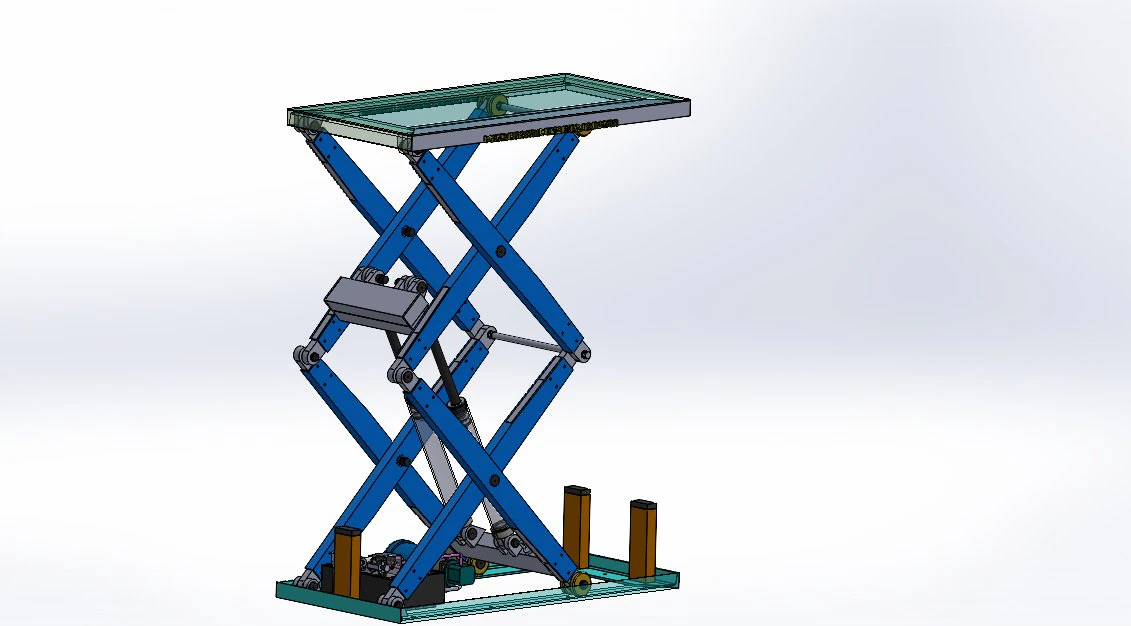 Hydraulic Scissor Lift Hydraulic Machine 3D Model .c4d .max .obj .3ds .fbx .stl .blend 