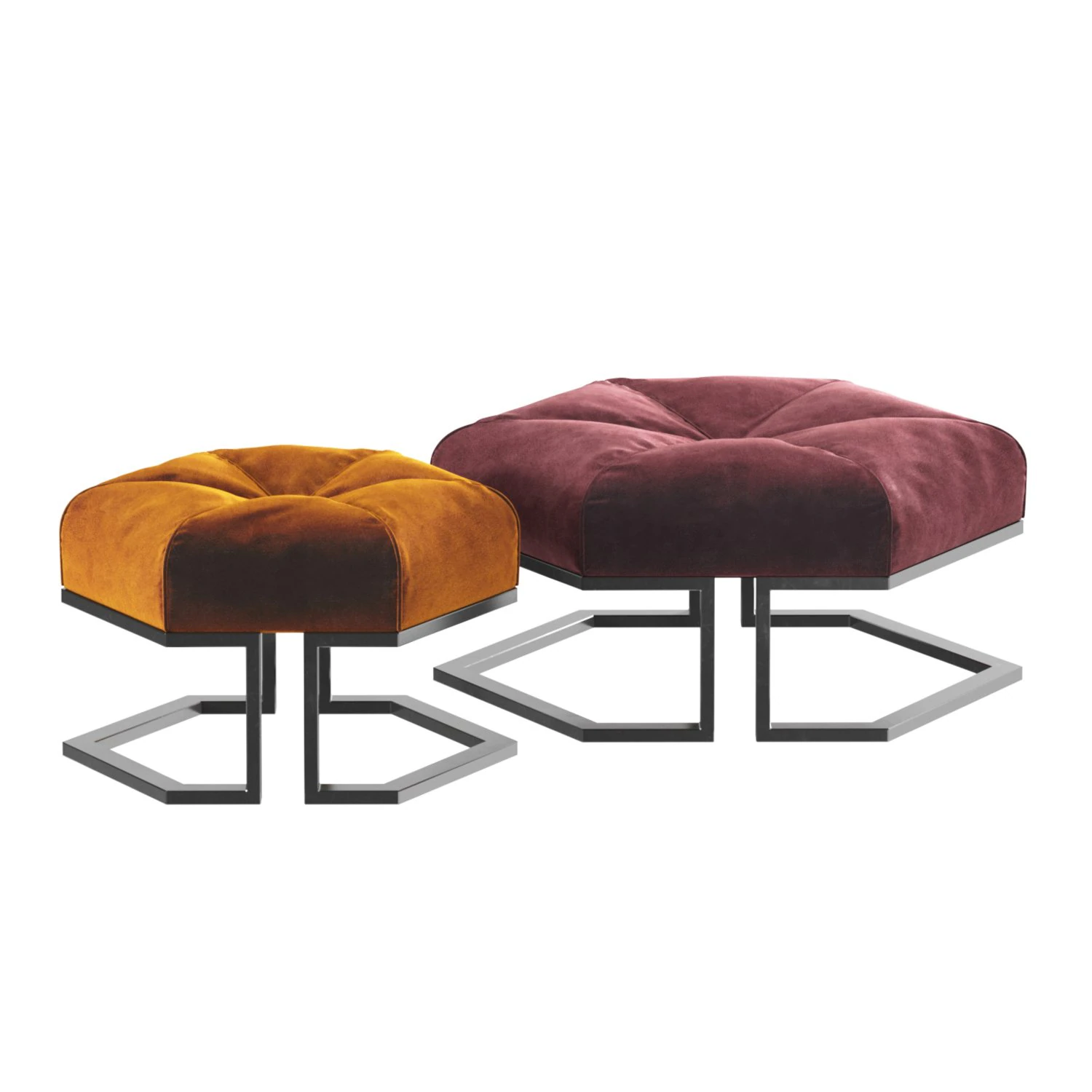 Esagona ottoman by Italia Lounge from Italy 3D Model .c4d .max .obj .3ds .fbx .stl .blend 