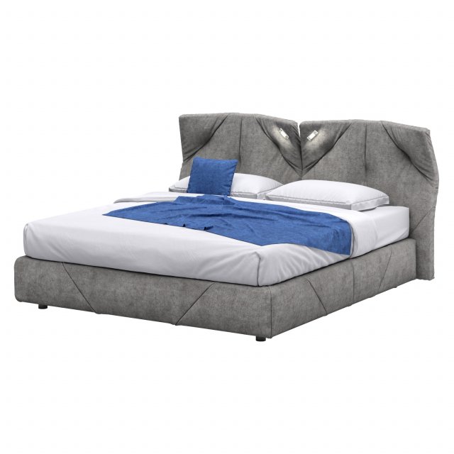 Italian bed with Geo lighting by Italia Lounge Model 3D .c4d .max .obj .3ds .fbx .stl .blend 