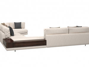 Italian large corner sofa Argo by MisuraEmme with a table 3D Model