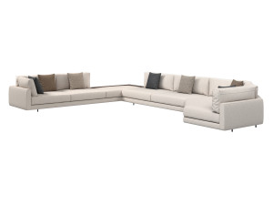 Italian large corner sofa Argo by MisuraEmme with a table Modello 3D