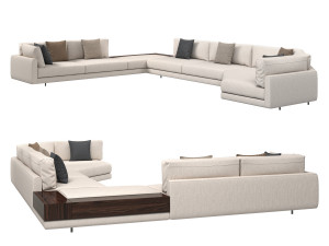 Italian large corner sofa Argo by MisuraEmme with a table Modello 3D