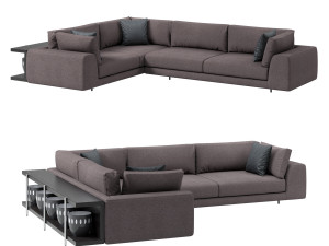 Argo Italian large corner sofa by MisuraEmme with side table 3Dモデル