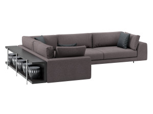Argo Italian large corner sofa by MisuraEmme with side table 3Dモデル