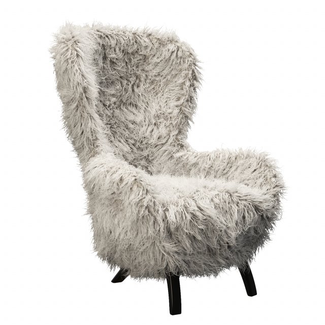 Fluffy Italian contemporary chair Guelfo Fur by Opinion Ciatti Modelo 3D .c4d .max .obj .3ds .fbx .stl .blend 