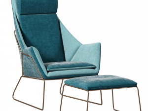 Stylish contemporary Italian armchair New York Bergere by Saba Italia 3D Модель