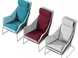 Stylish contemporary Italian armchair New York Bergere by Saba Italia 3D Модель