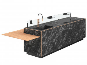 Kitchen island Valcucine Artematica Soft Outline 3D Model