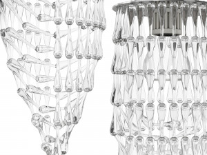 Ceiling lamp chandelier Viabizzuno Gocce Piccola Model 3D