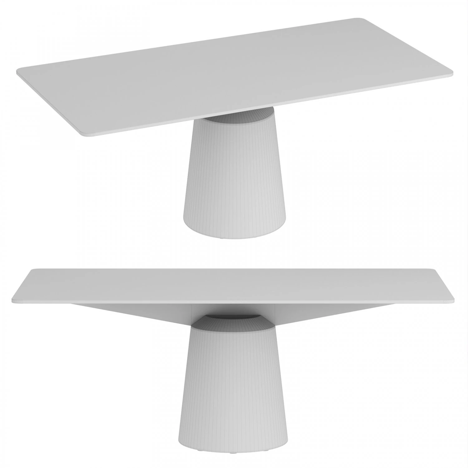 Spike Rectangular Dining Table By Midj 3D Model .c4d .max .obj .3ds .fbx .stl .blend 