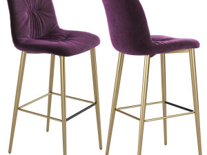 Italian bar stool Chantal 3479-3480 from Bontempi Casa Modello 3D
