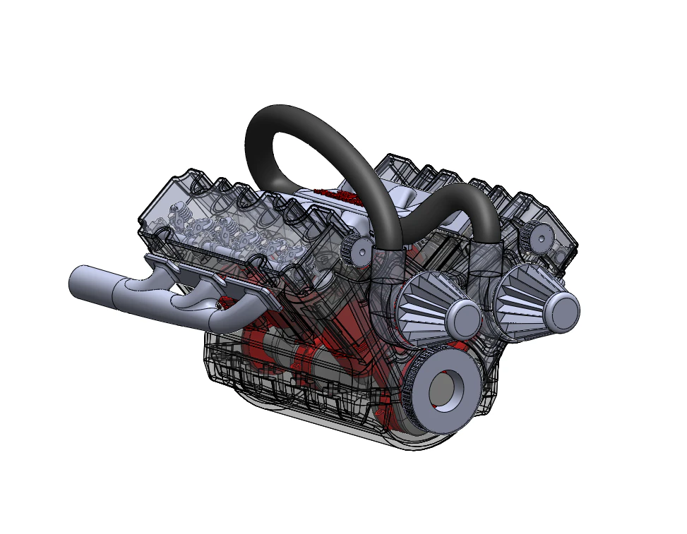 V6 engine 3D Model .c4d .max .obj .3ds .fbx .stl .blend 