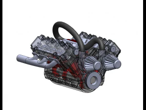 двигатель V6 3D Модель