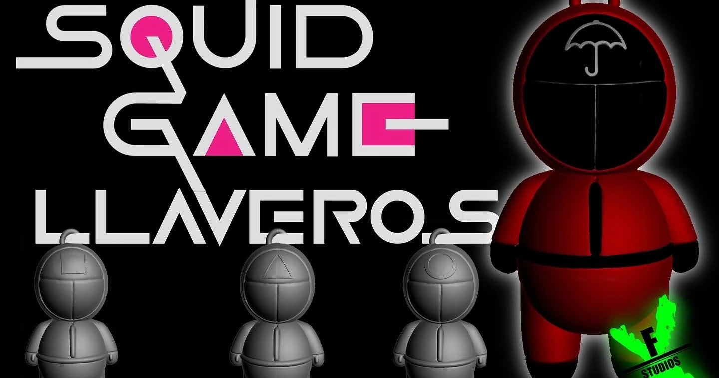 Squid game keychains 3D Print Model .c4d .max .obj .3ds .fbx .stl .blend 