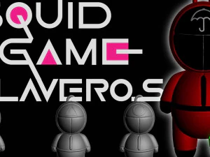 Gantungan kunci permainan cumi Model Cetak 3D