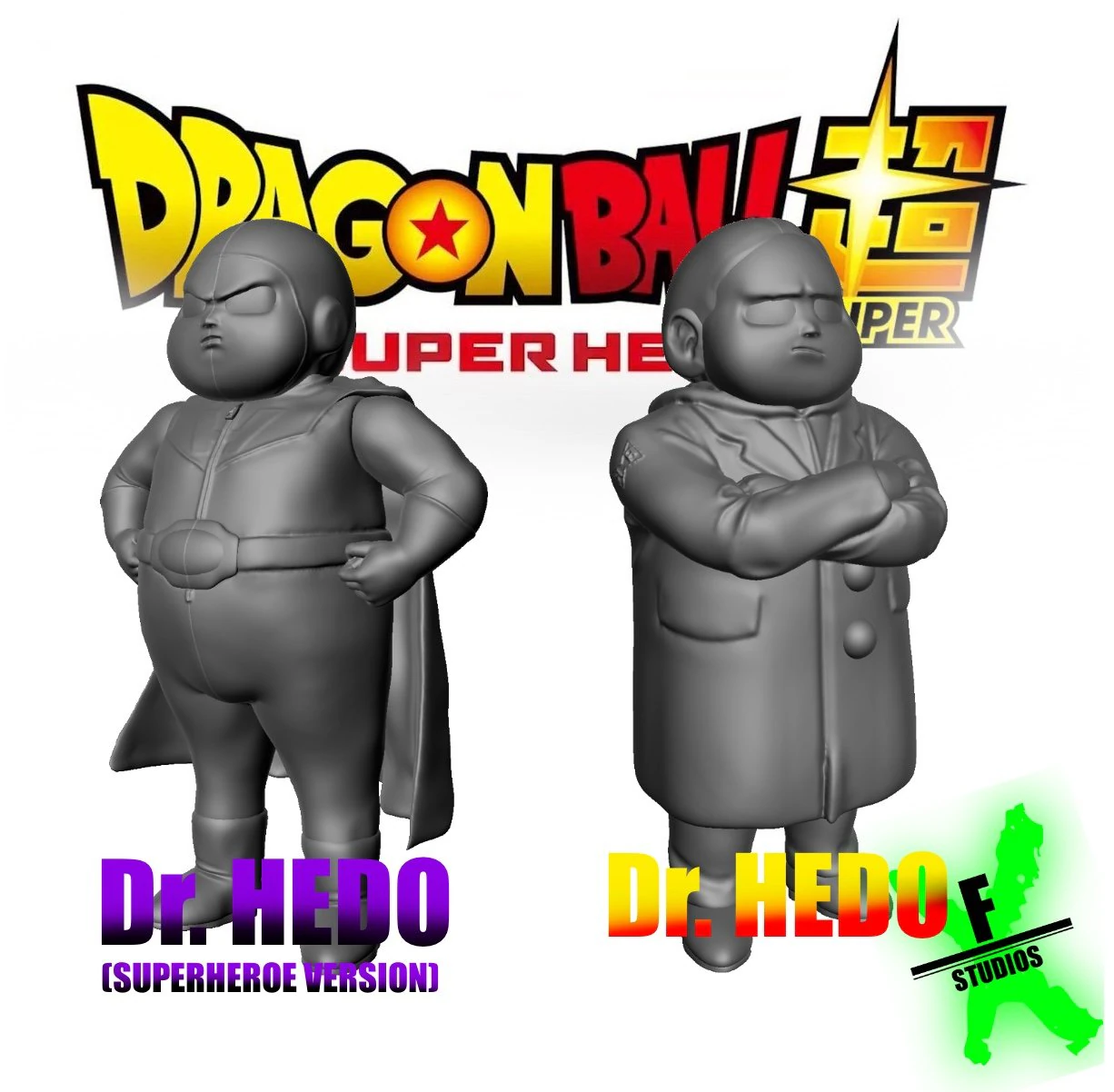 PACK DR HEDO NORMAL AND SUPERHERO VERSION DRAGONBALL SUPER 3D Print Model .c4d .max .obj .3ds .fbx .stl .blend 