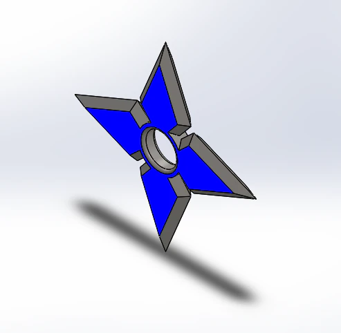 Blue LED Shuriken-Ninja Star 3D Model .c4d .max .obj .3ds .fbx .stl .blend 