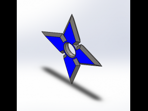 Blue LED Shuriken-Ninja Star 3D Model
