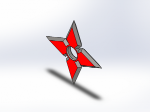 Blue LED Shuriken-Ninja Star Modelo 3D