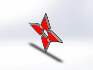 Blue LED Shuriken-Ninja Star 3D Model