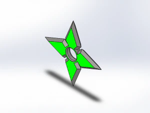 Blue LED Shuriken-Ninja Star 3D Model