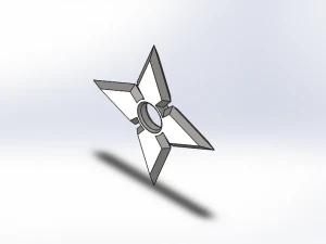 Blue LED Shuriken-Ninja Star 3D Model