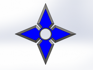 Blue LED Shuriken-Ninja Star Modelo 3D