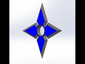 Blue LED Shuriken-Ninja Star Modelo 3D