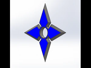Blue LED Shuriken-Ninja Star 3D Model