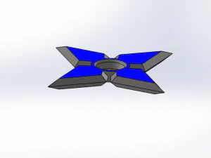 Blue LED Shuriken-Ninja Star 3D Model