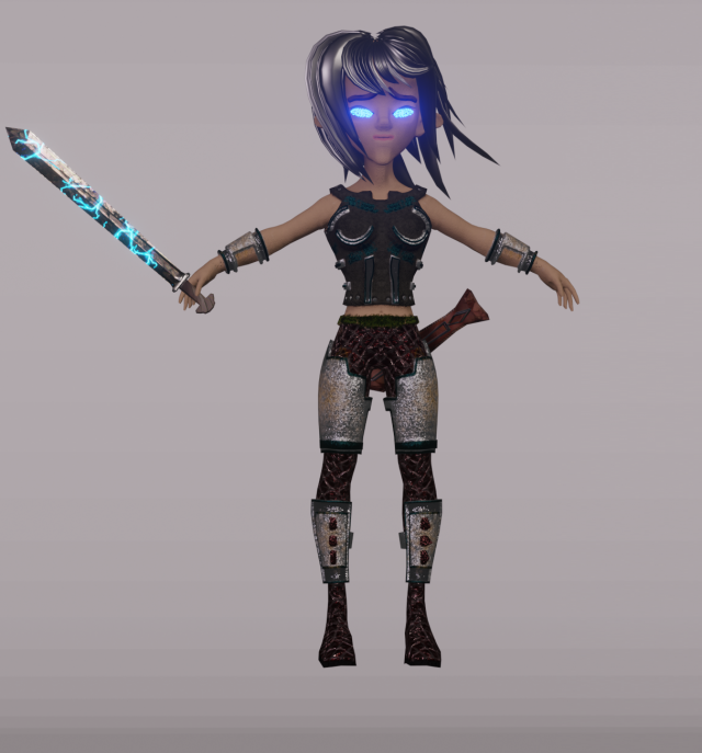 Beautiful warrior 3Dモデル .c4d .max .obj .3ds .fbx .stl .blend